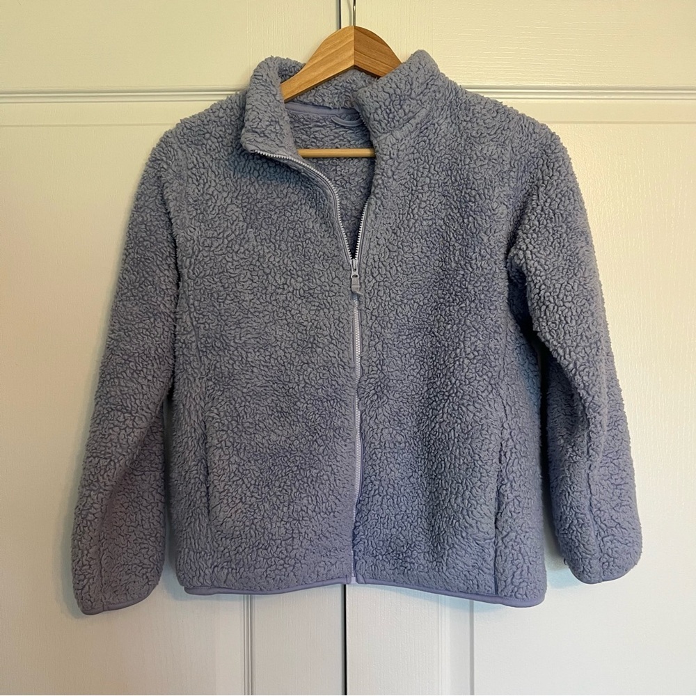 Uniqlo Kids Light Blue Fleece Full Zip Jacket Size 12/14 | Spring Layer